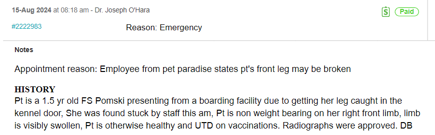 Pet Paradise Reviews Doctor Notes